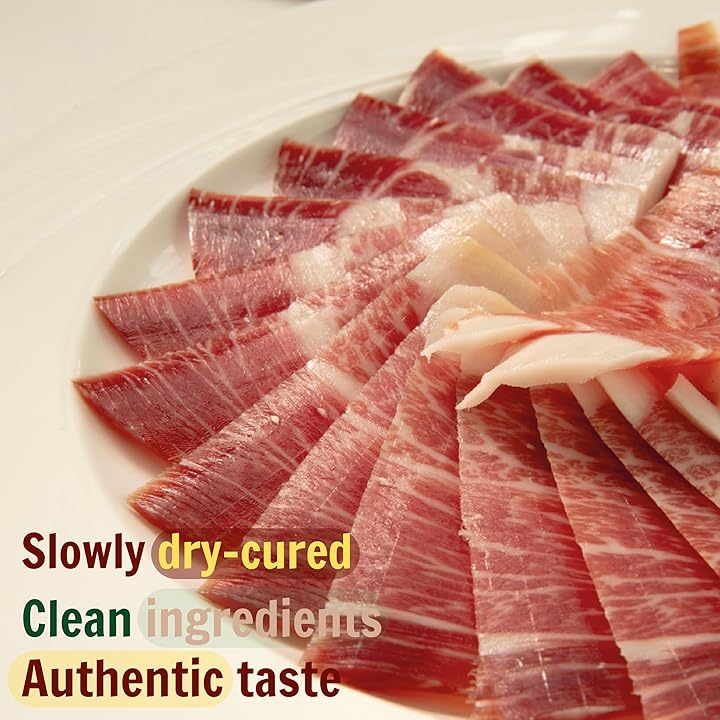 🇪🇸 Premium Ibérico Jamón De Bellota 100 % Ham (Hand-Carved Pata Negra) • Aged 42 Months, 3 oz (85g)