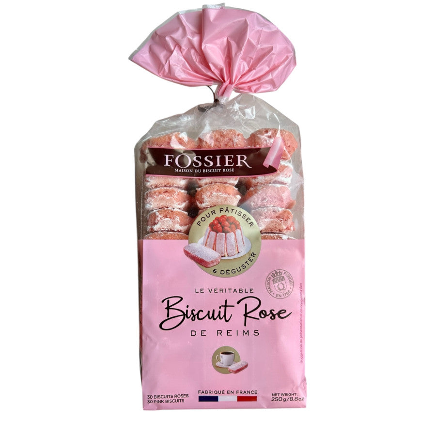🇫🇷 30 Biscuits Rose de Reims (Pink Lady Finger from Champagne), 8.8 oz (250g)