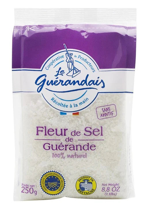 Fleur de Sel de Guérande 250g 🇫🇷 Guérande Fleur de Sel · Stand-up Pouch, 8.8 oz (250g)