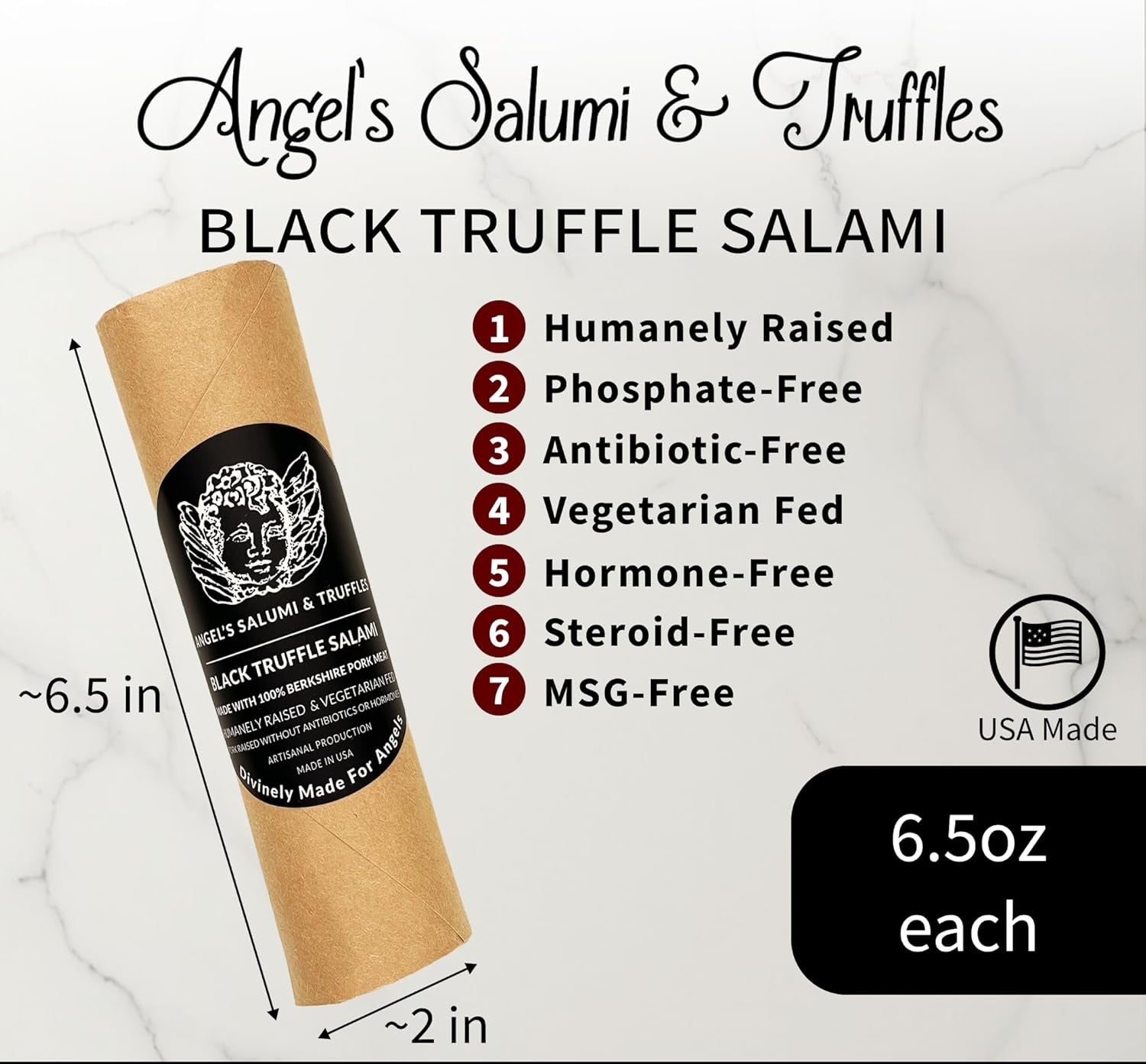 ๐ซ๐ท Black Truffle Berkshire Pork Salami, 6 oz (170g)