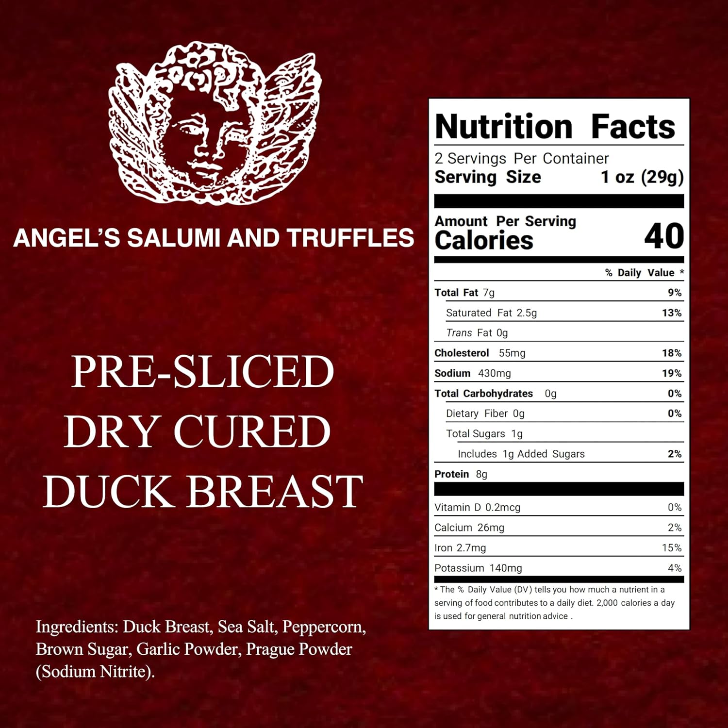 ๐ซ๐ท Sliced Duck Breast Prosciutto ๐ฆ, 2 oz