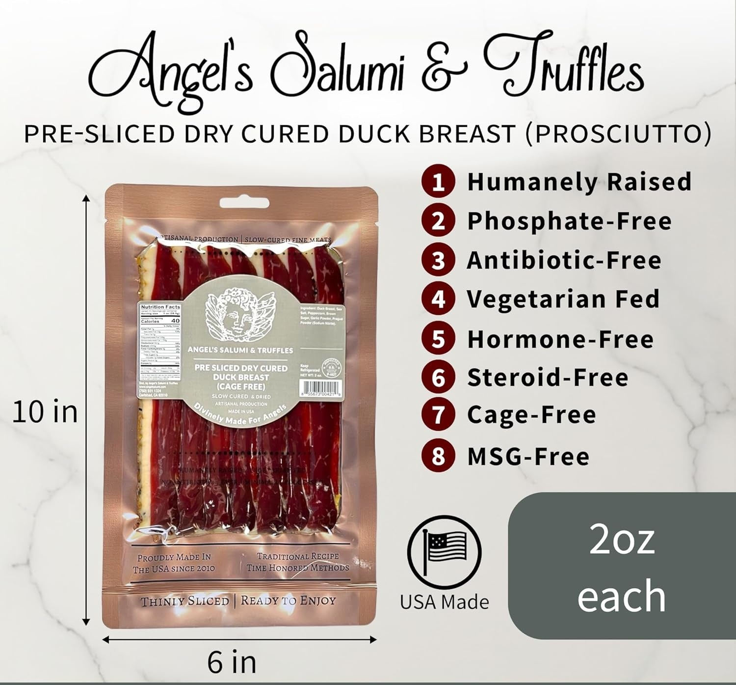 🇫🇷 Sliced Duck Breast Prosciutto 🦆, 2 oz