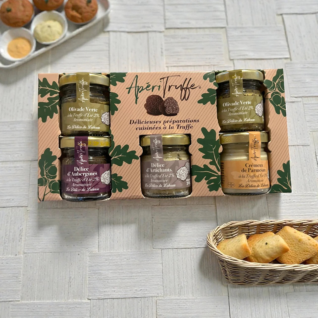 🇫🇷 Apéritruffe: Set of 5 Provence Black Truffle Appetizer Spreads, 5.29 oz (150g)