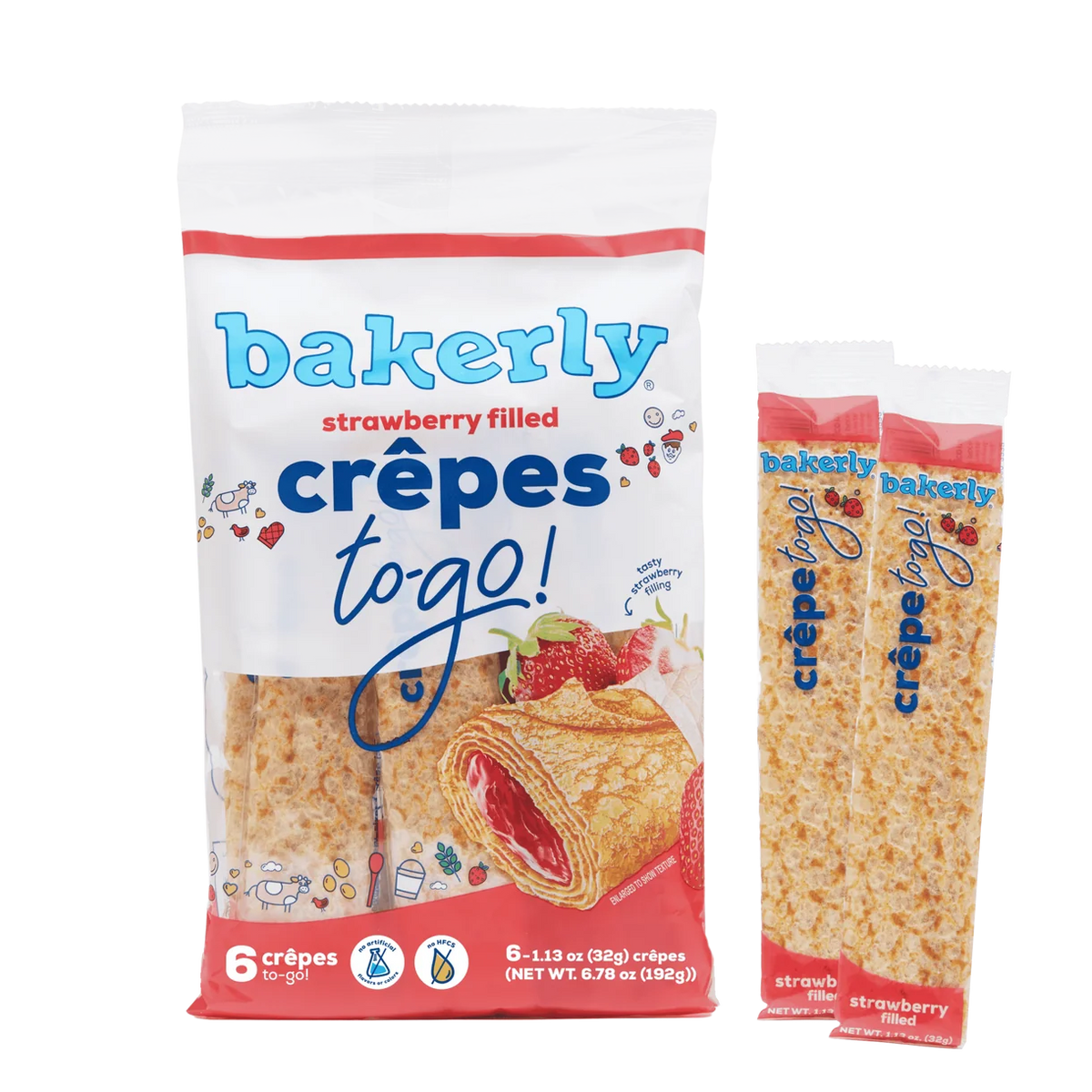 🇫🇷 6 Strawberry Crêpes To-Go!, 6.78 oz (192g)