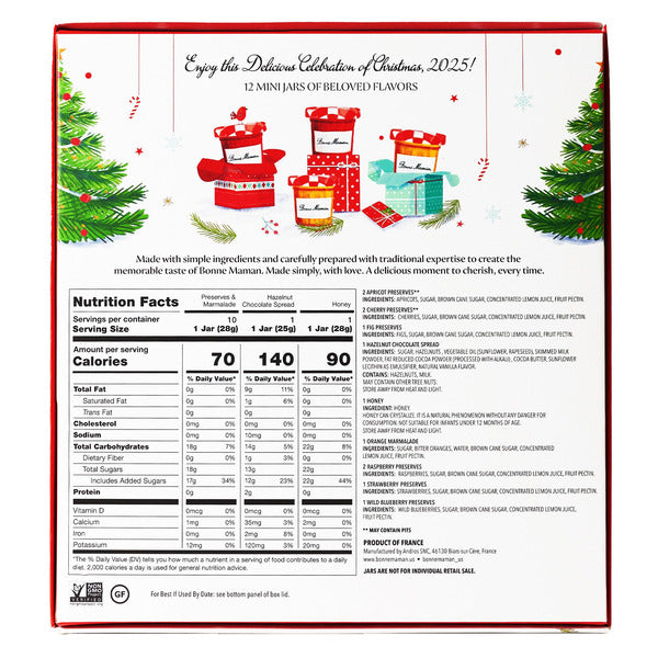 š«š· Bonne Maman Advent Calendar 2025 "12 Days" of Christmas Mini Jams in Gift Boxes šØ Online Only