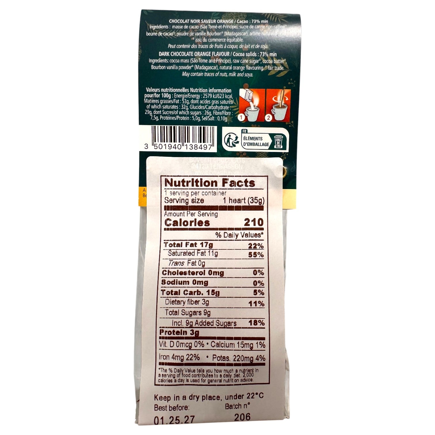 🇫🇷 Premium Hot Chocolate Orange Spoon, 1.23 oz (35g)