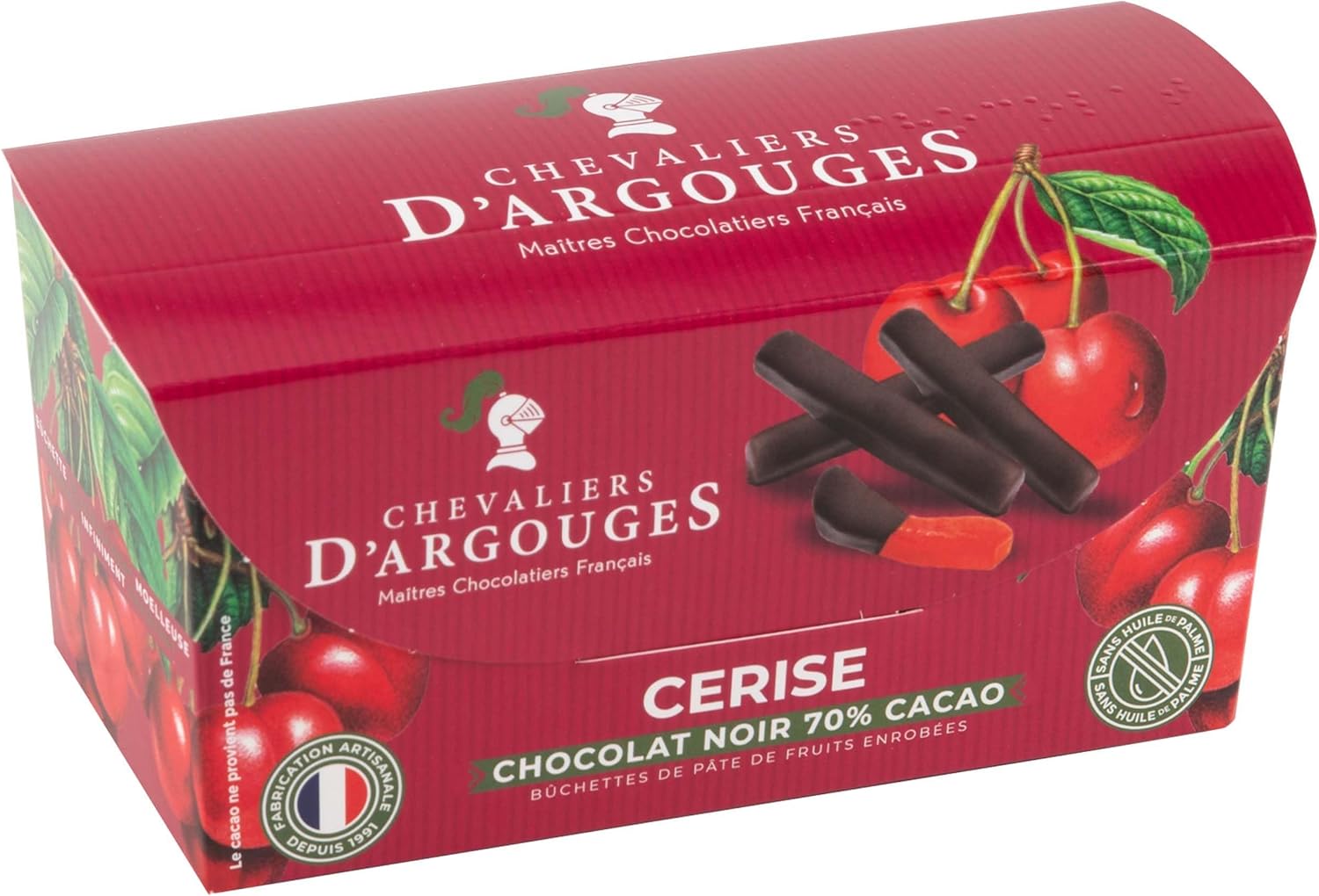 🇫🇷 Cherry Pâte de Fruits Covered w/ Dark Chocolate 70% Cocoa, 6.3 oz (180g)