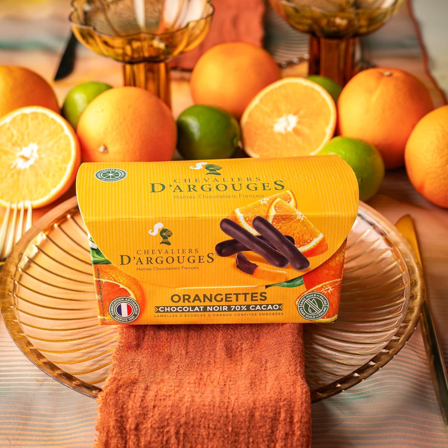🇫🇷 Orangettes - Candied Orange Peels Covered w/ Dark Chocolate 70% Cocoa, 6.3 oz (180g)