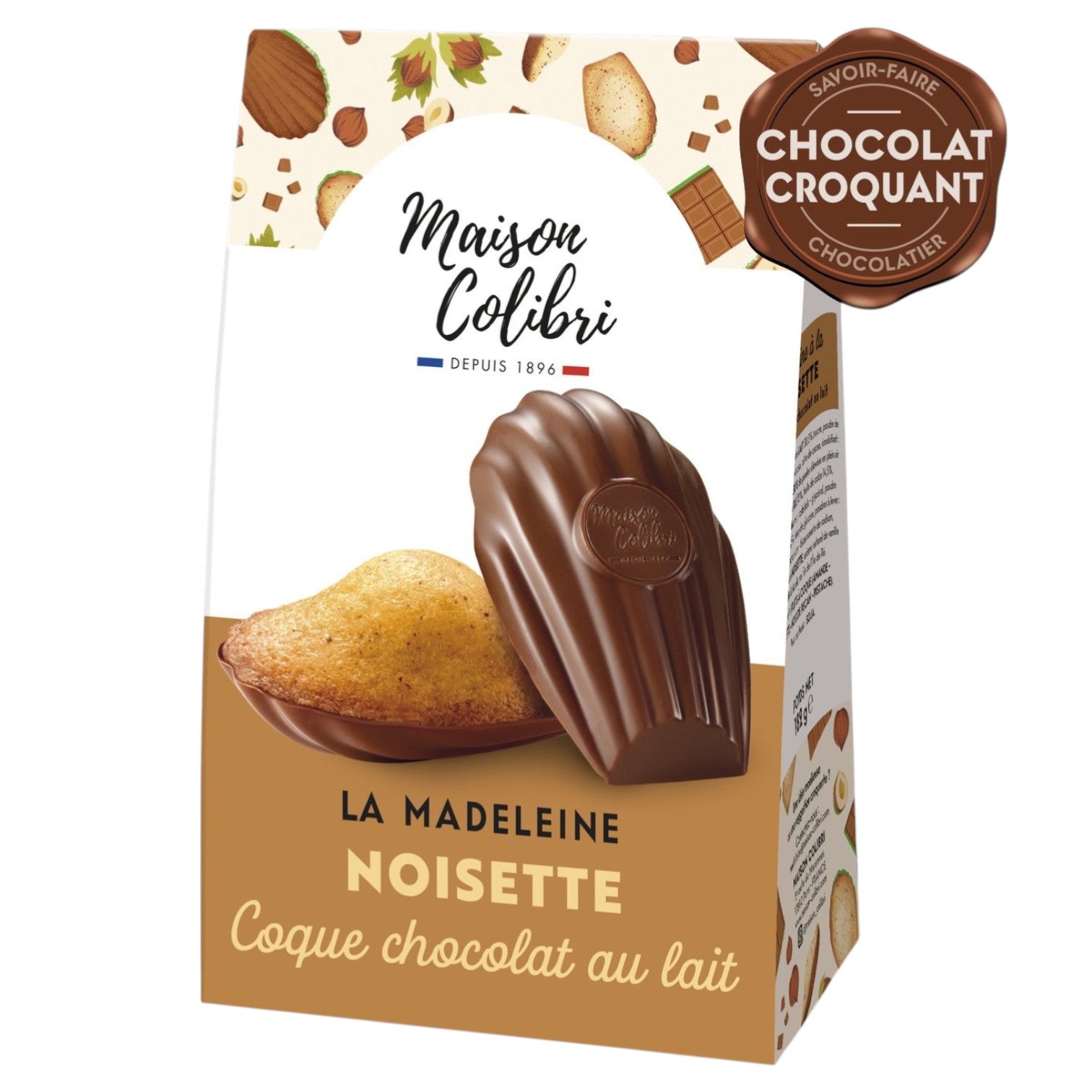 🇫🇷 6 Ultra Premium Hazelnut Madeleines w/ Milk Chocolate Shell, 6.4 oz (182g)