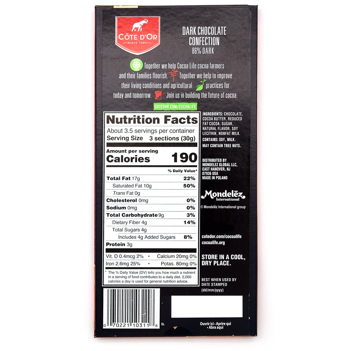 🇧🇪 86% Dark Chocolate 'Noir Brut', 3.5 oz (100g)