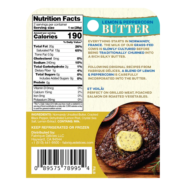 🇫🇷 Isigny Lemon & Peppercorn Butter, 2 oz