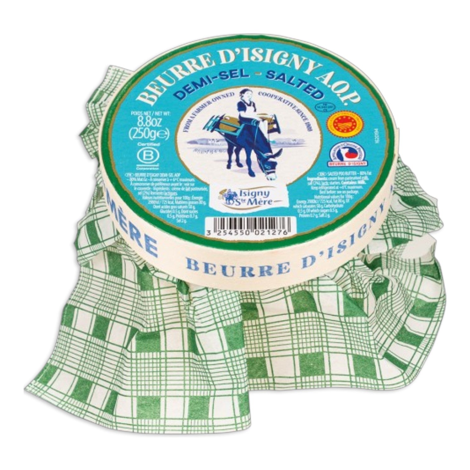 🇫🇷 Salted Cultured & Churned Butter (PDO/AOP) in Wooden Basket, 8.8 oz (250g)
