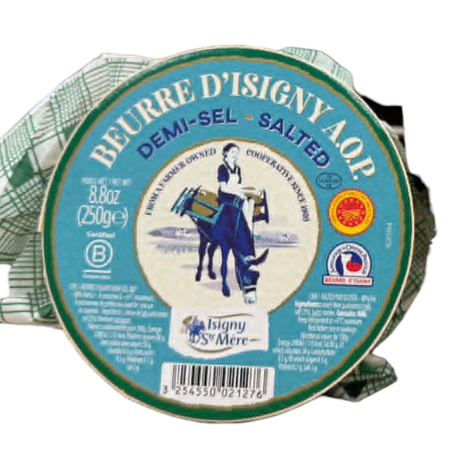 🇫🇷 Salted Cultured & Churned Butter (PDO/AOP) in Wooden Basket, 8.8 oz (250g)
