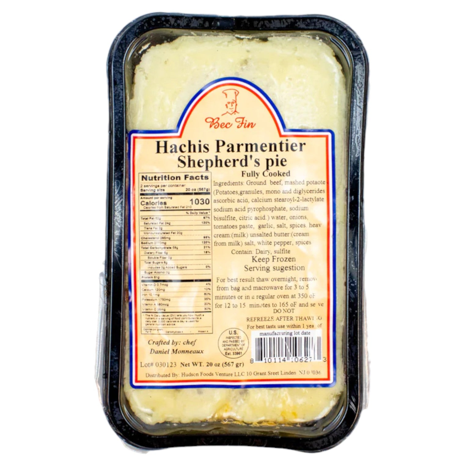 🇫🇷 Hachis Parmentier: Traditional French Beef Shephed's Pie, 24 oz (Frozen, Serves 2) ❄️