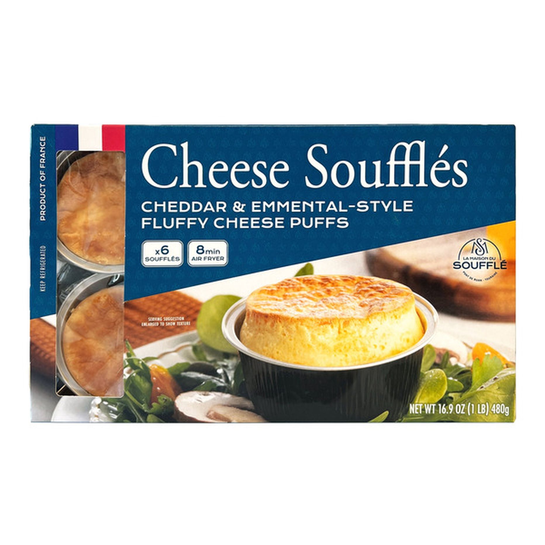 🇫🇷 6 Mini Cheese Soufflés (Cheddar & Emmental), 16.9 oz (480g)