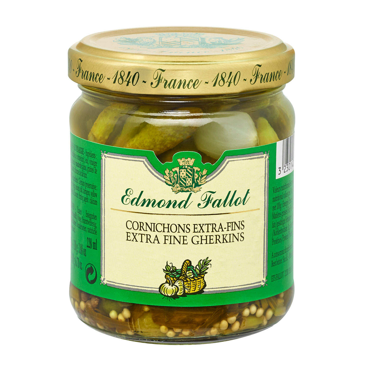 🇫🇷 Extra-Fine Cornichons Gherkins, 11.95 oz (340g)