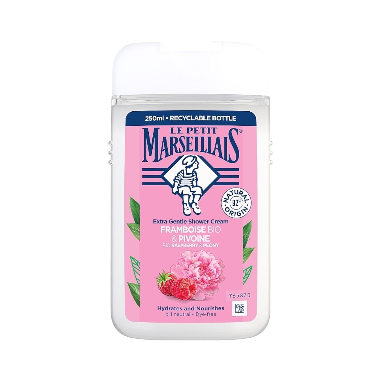 🇫🇷 Organic Raspberry & Peony Extra Gentle Shower Gel, 8.4 fl.oz (250 ml)