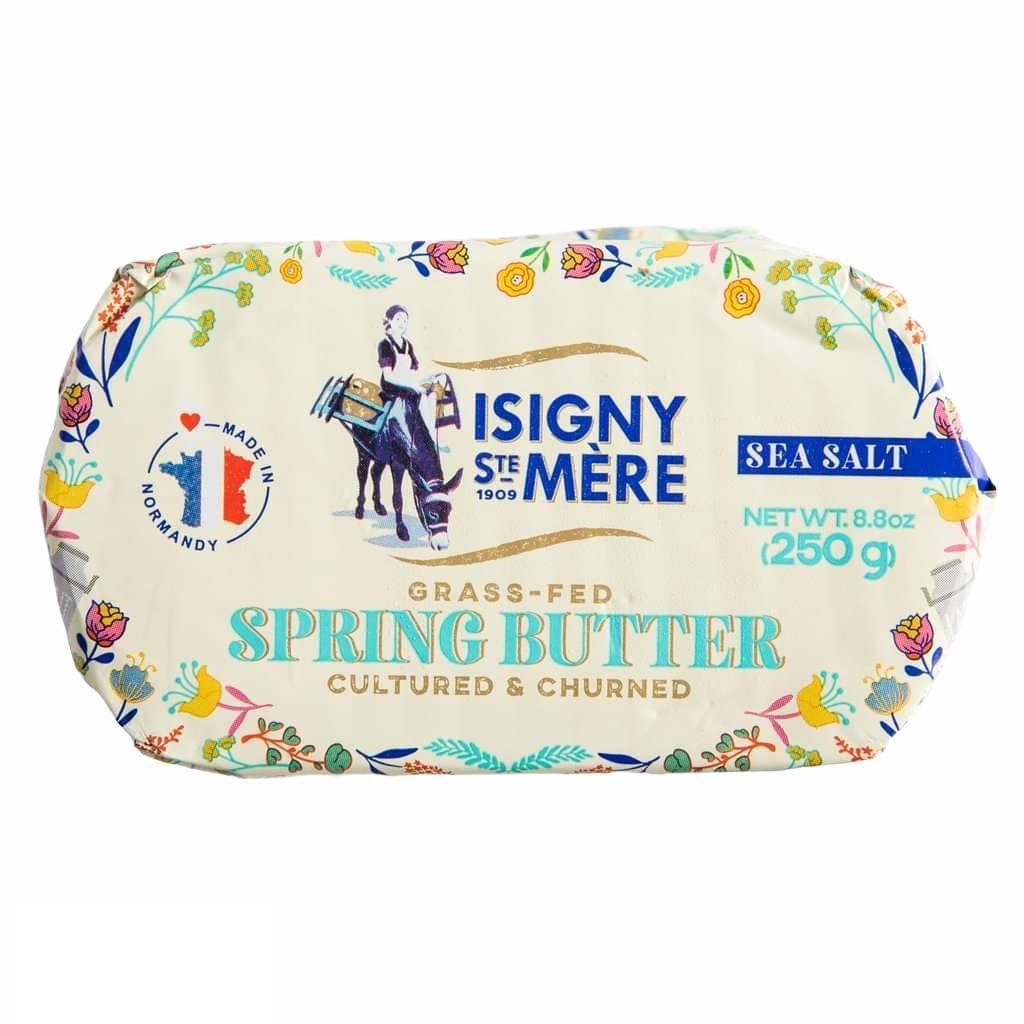 🇫🇷 Grass-Fed Cultured & Churned Spring Butter w/ Sea Salt (Seasonal, Limited Edition), 8.8 oz (250g)