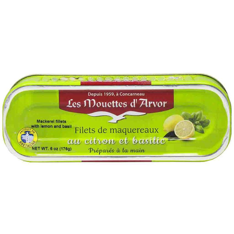 🇫🇷 Mackerel Fillets w/ Lemon & Basil, 6.3 oz (176g)