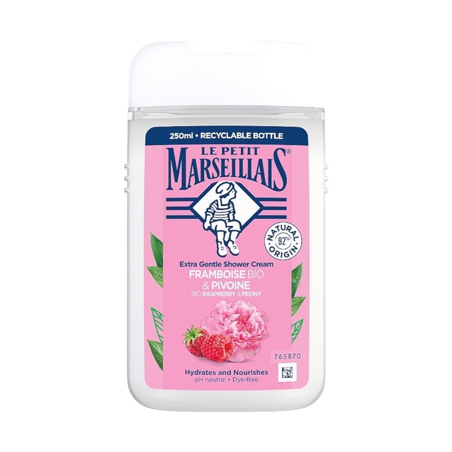 🇫🇷 Organic Raspberry & Peony Extra Gentle Shower Gel, 8.4 fl.oz (250 ml)