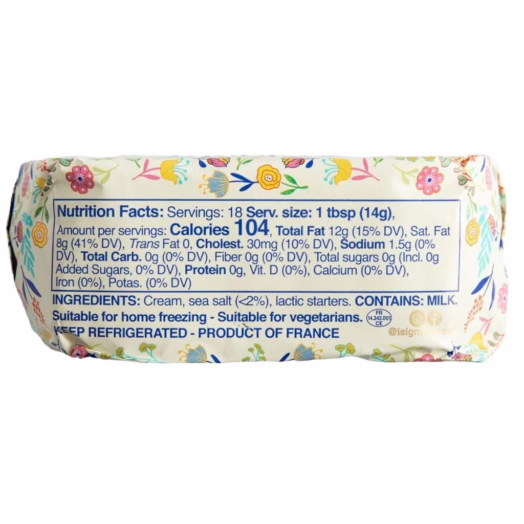 🇫🇷 Grass-Fed Cultured & Churned Spring Butter w/ Sea Salt (Seasonal, Limited Edition), 8.8 oz (250g)