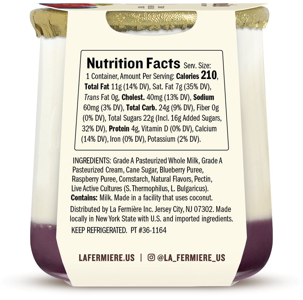 🇫🇷 Raspberry Blueberry Yogurt, 4.9 oz (140g)