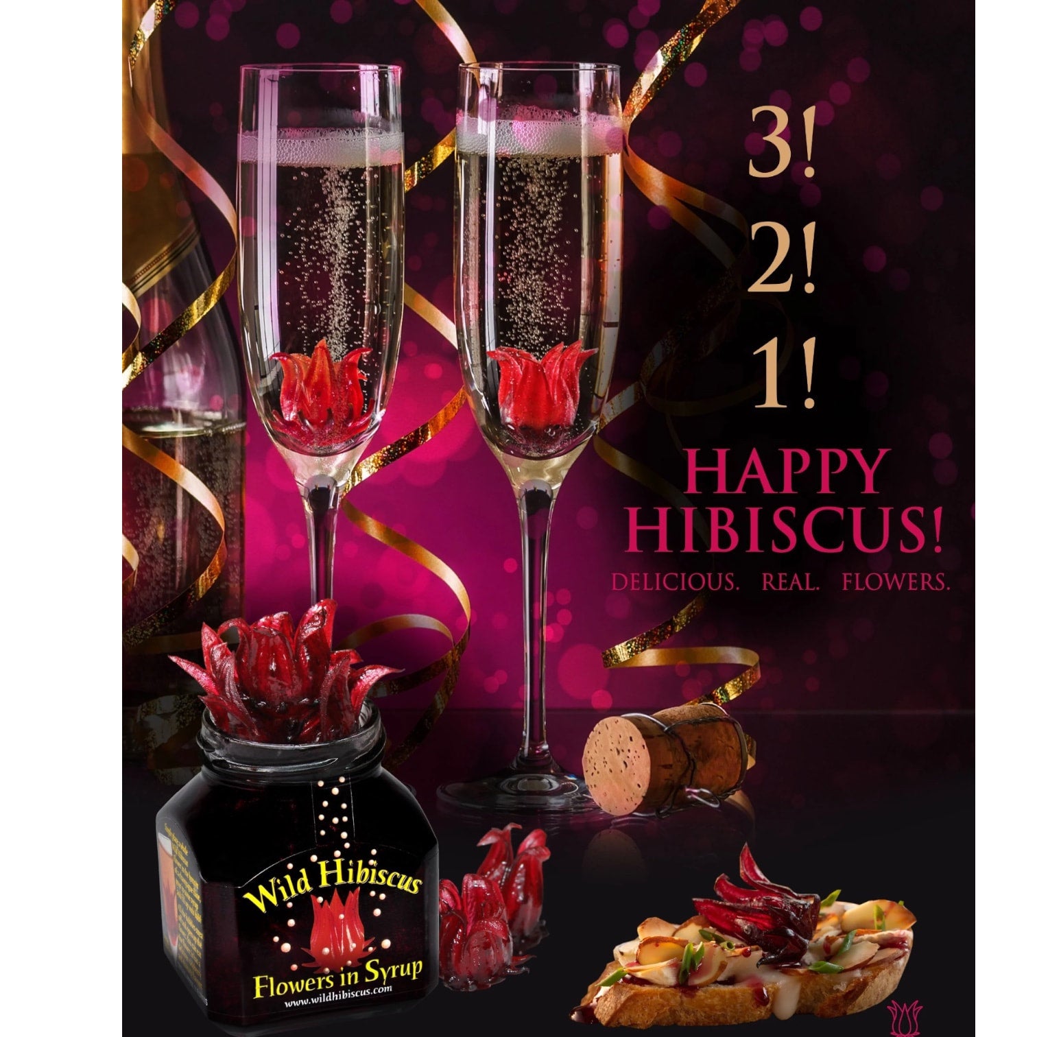 🇦🇺 11 Wild Hibiscus Flowers in Syrup by Wild Hibiscus Flowers Co., 8.8 oz (250g)