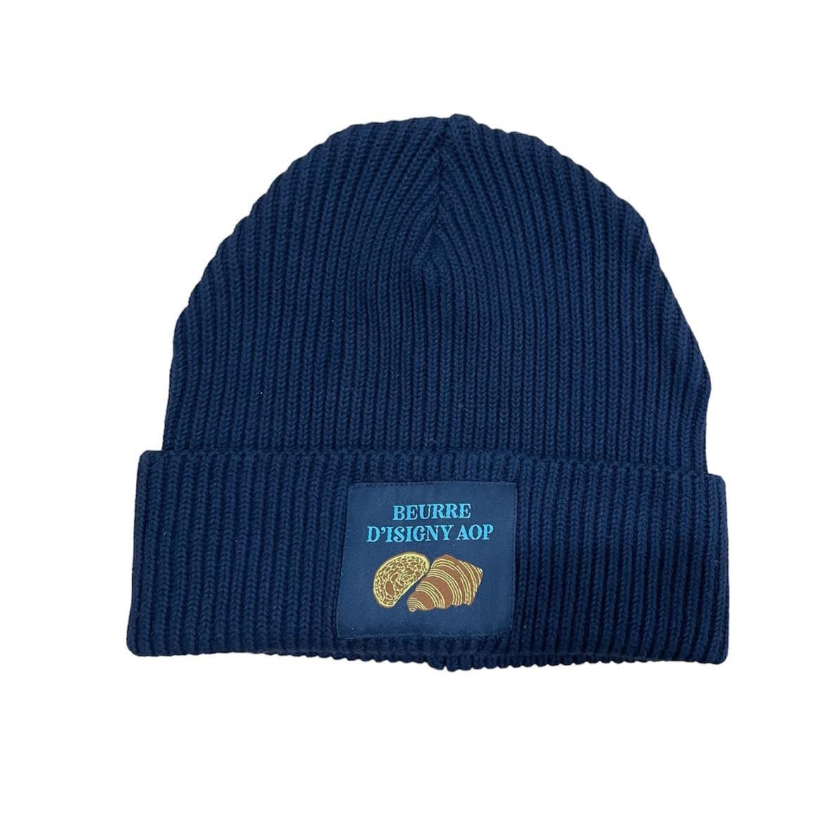 🇫🇷 Organic Cotton Knit Hat with Croissant Beurre d’Isigny AOP by Isigny Ste-Mère Apparel