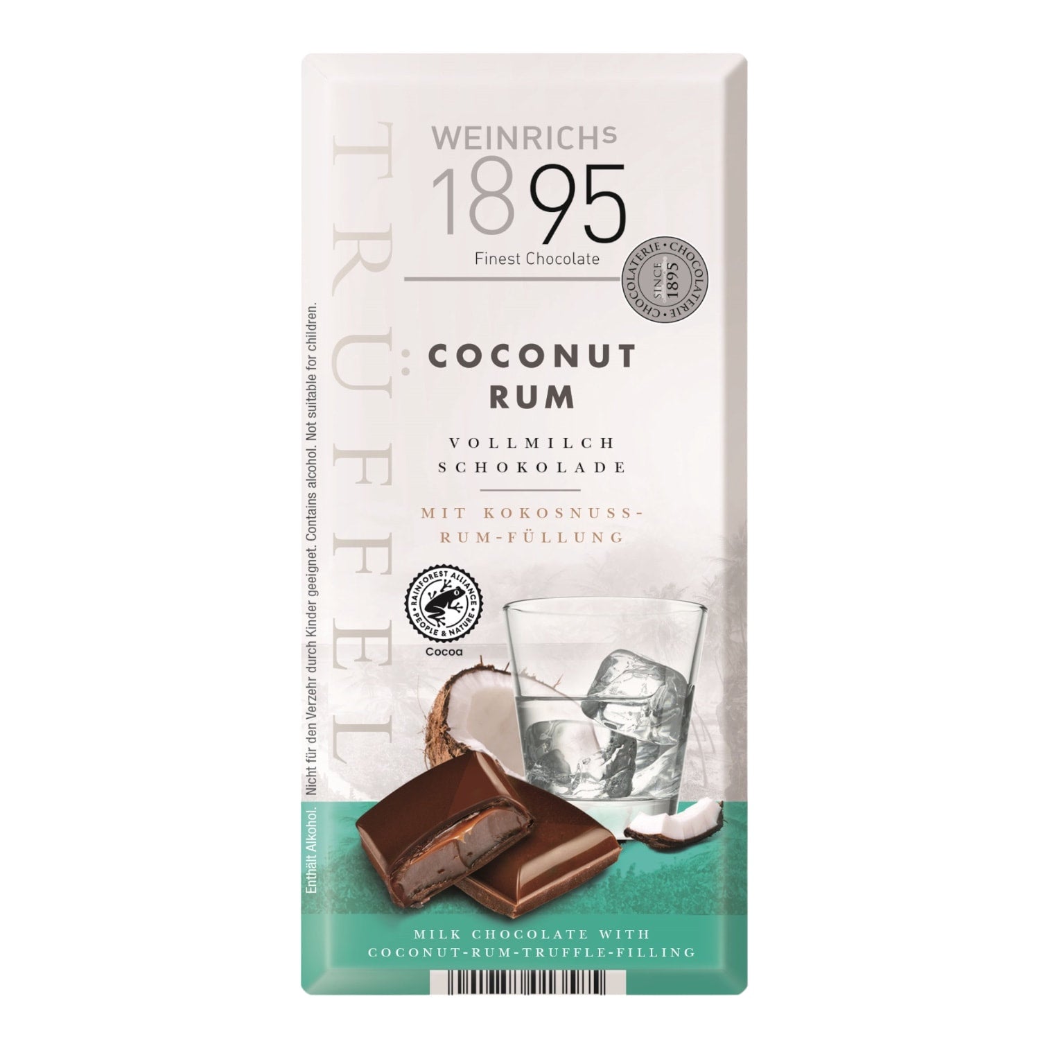 🇩🇪 Milk Chocolate Coconut-Rum Filling by Weinrich's 1895, 3.5 oz (100g)