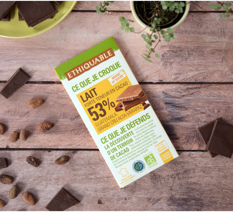 🇫🇷 Organic Milk Chocolate (53% Cocoa from Guatemala), 3.5 oz (100g)