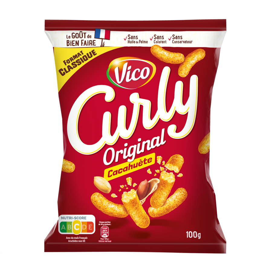 🇫🇷 Curly Peanut Puff, 3.5 oz (100g)
