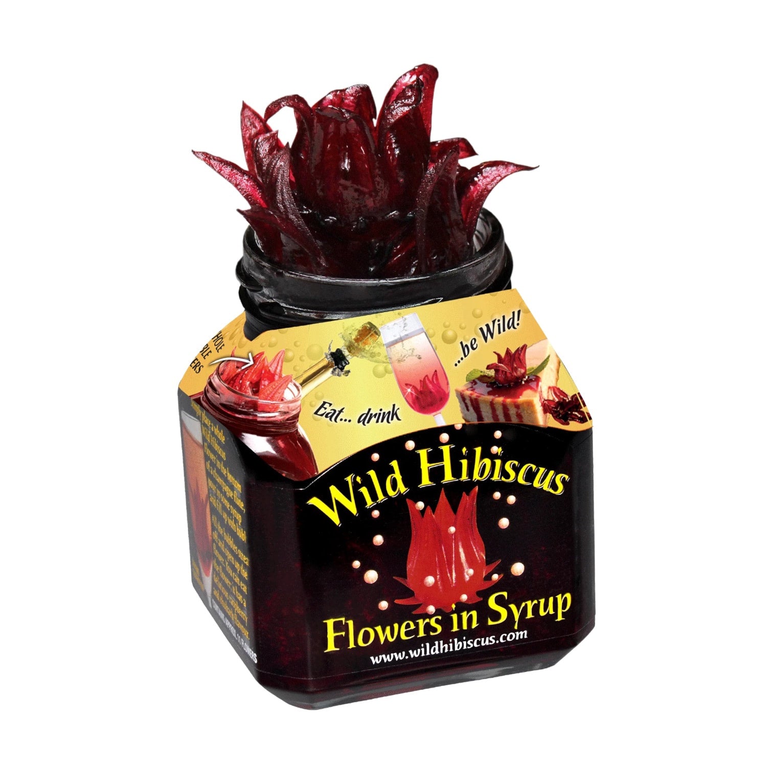 🇦🇺 11 Wild Hibiscus Flowers in Syrup by Wild Hibiscus Flowers Co., 8.8 oz (250g)