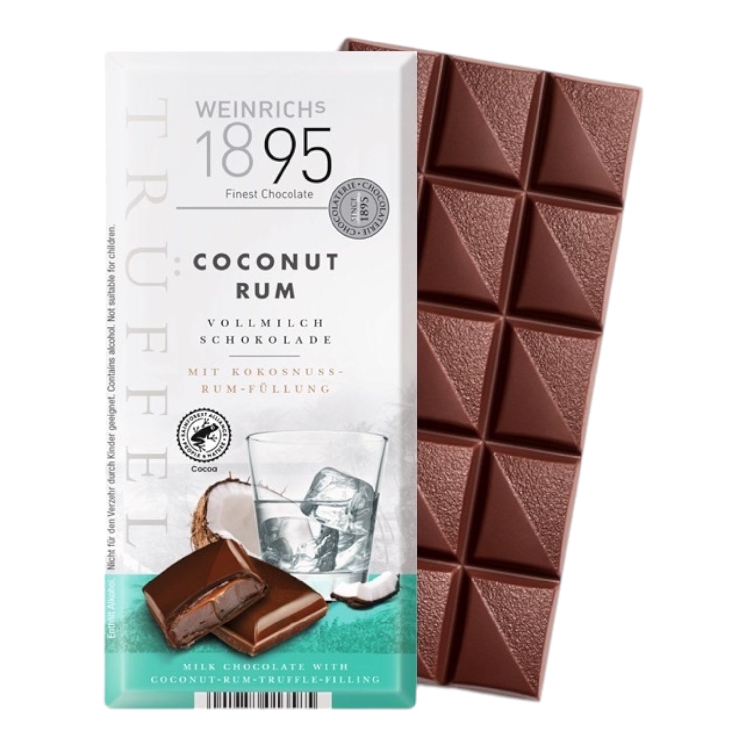🇩🇪 Milk Chocolate Coconut-Rum Filling by Weinrich's 1895, 3.5 oz (100g)