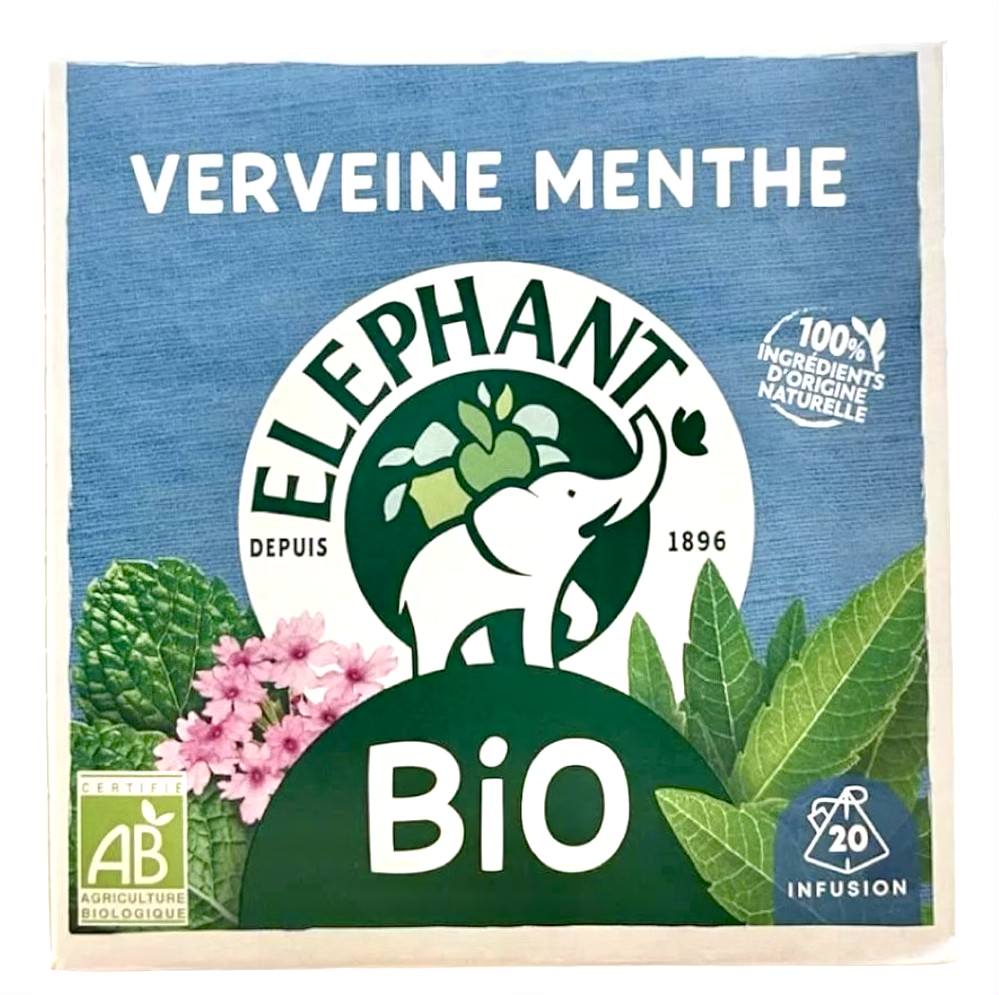 🇫🇷 20 Organic Verbena Mint Tea Bags, 33g (1.2 oz)