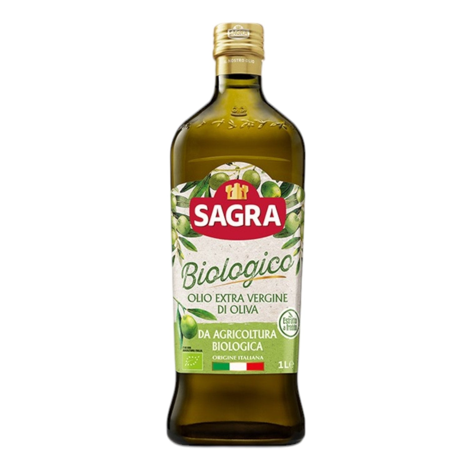 🇮🇹 Organic Extra Virgin Olive Oil In Glass Bottle by Sagra, 25.3 fl. oz. (750ml)