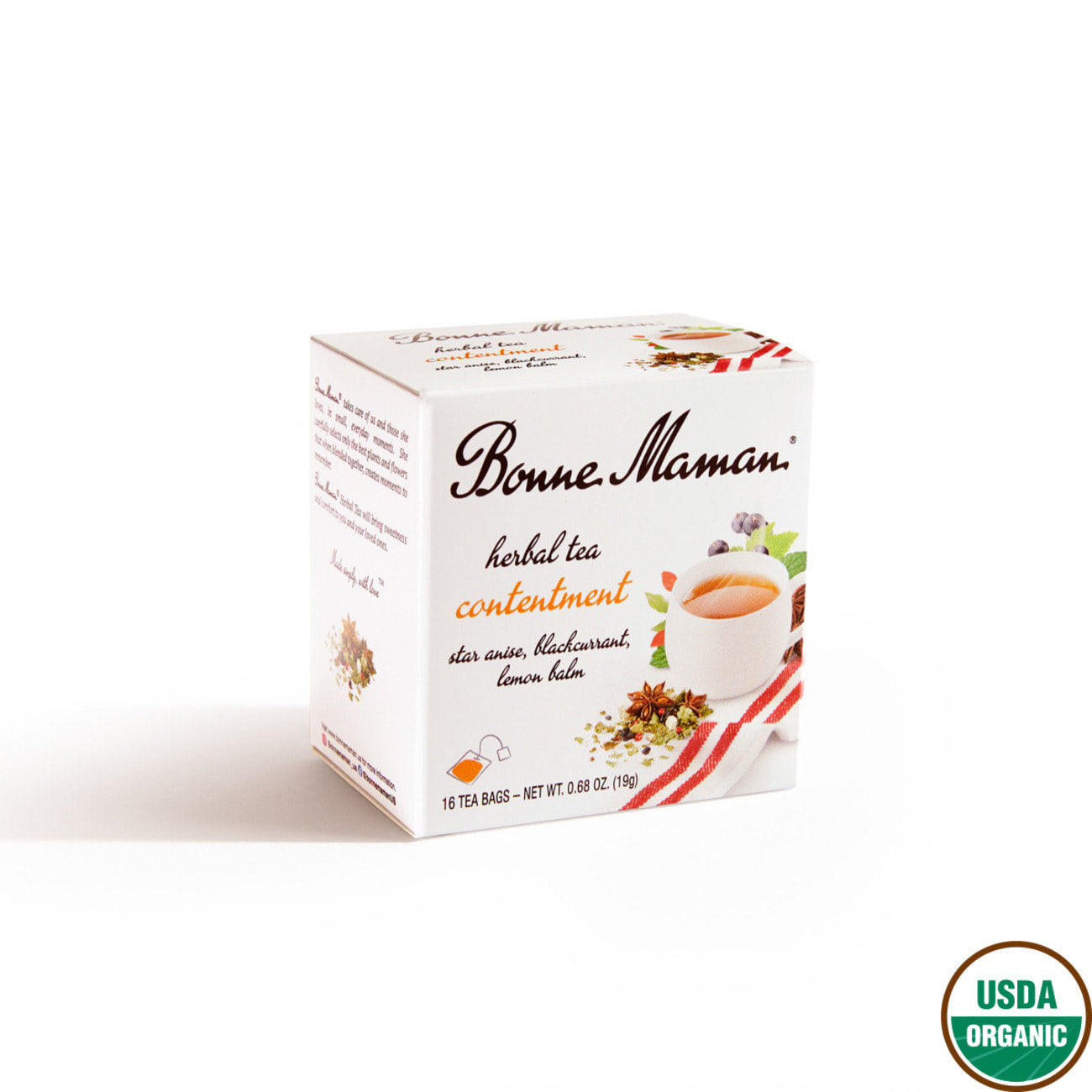 🇫🇷 16 Organic 'Contentment' Herbal Tea Bags, 0.7 oz (19g) *BEST BY DATE: 10/13/2024