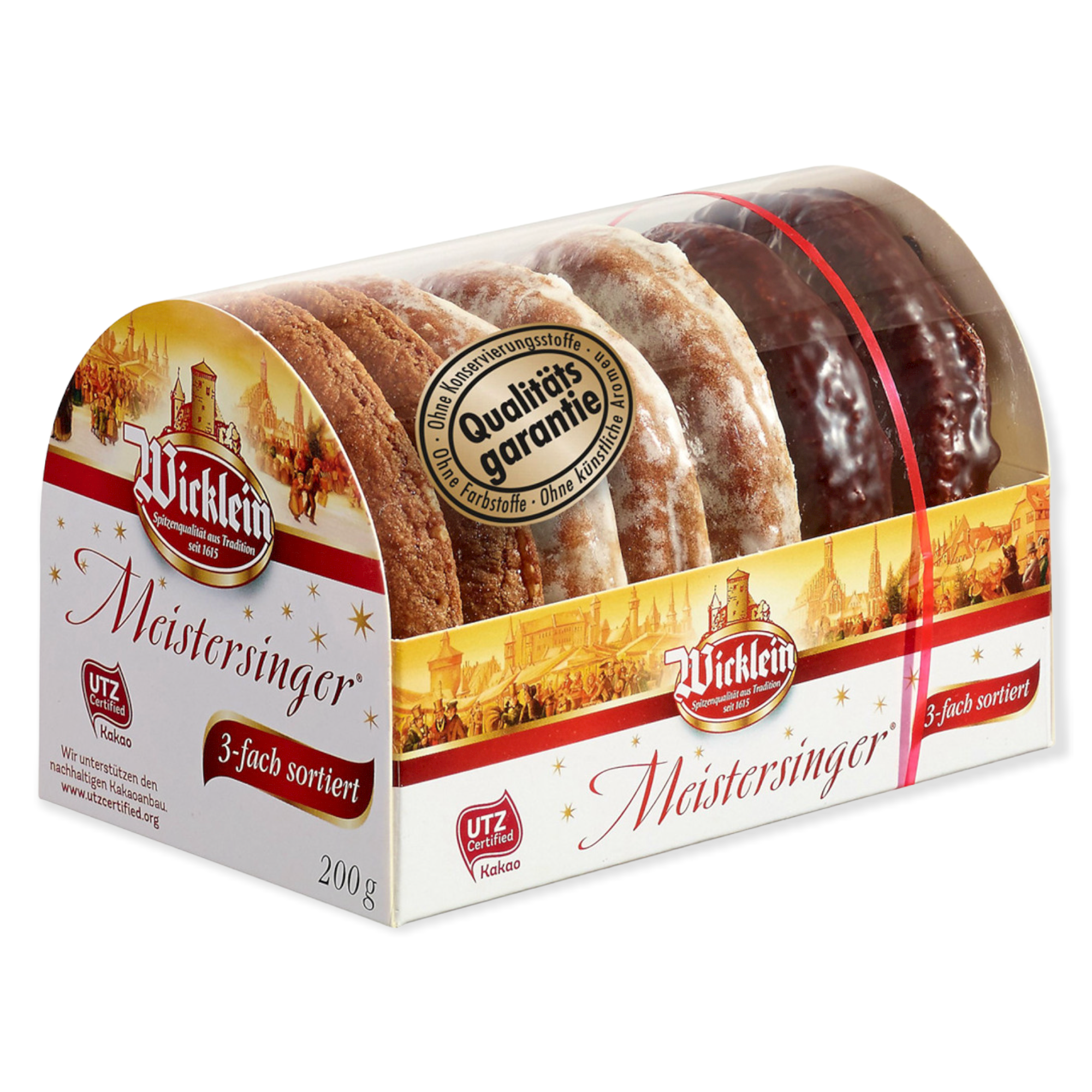 🇩🇪 6 Original Nürnberger Oblaten-Lebkuchen Christmas Gingerbread Cookie Assortment w/ 20% Nuts Minimum, 7 oz (200g) *Best By Date: 3/3/25
