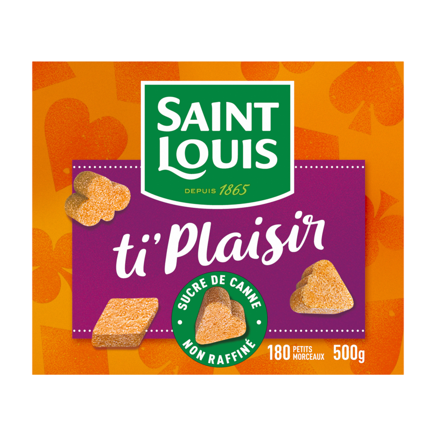 🇫🇷 ti'Plaisir: Raw Cane Sugar Assorted Shapes (Heart, Club, Diamond, Spade), 17 oz (500g)