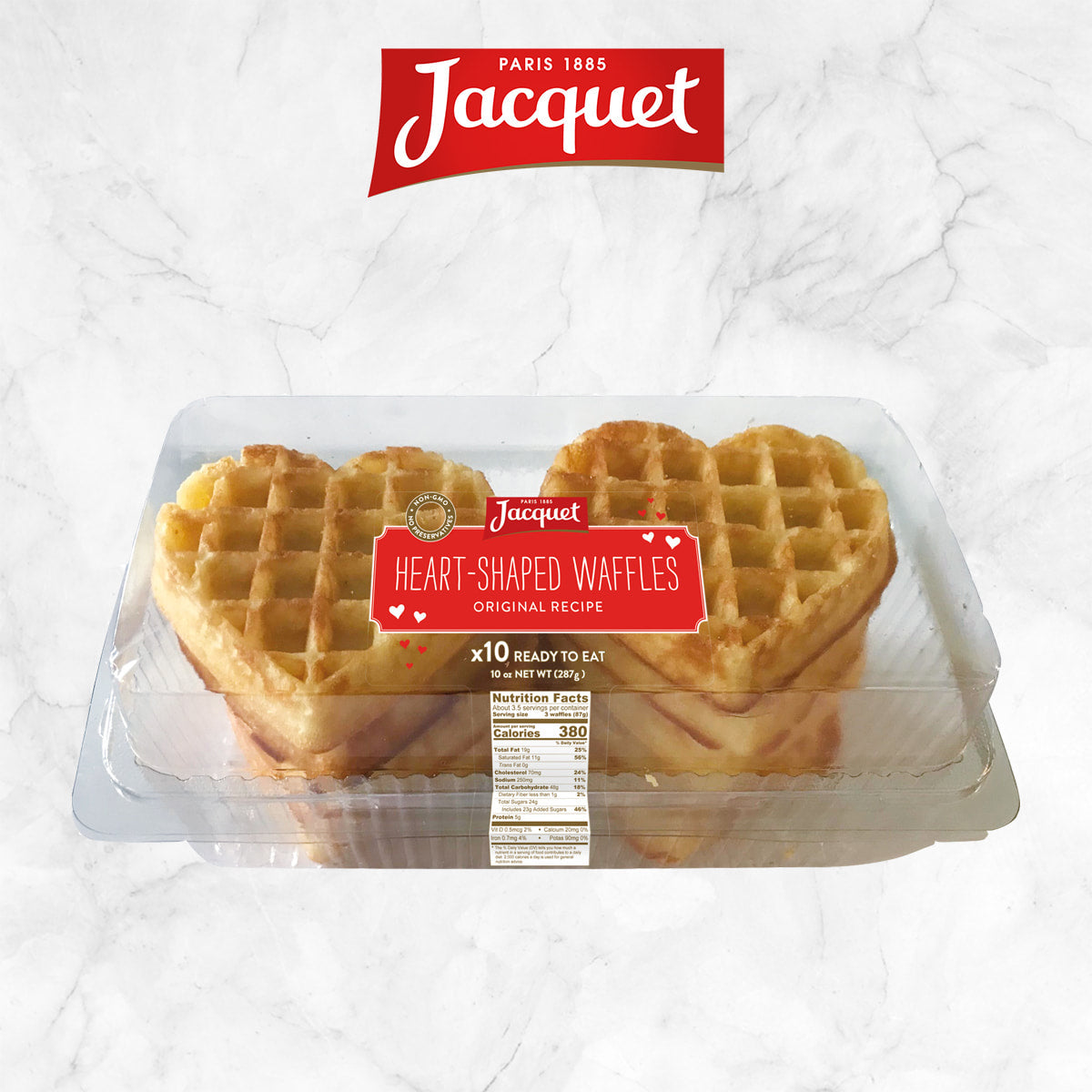 🇧🇪 10 Heart-Shaped Belgium Waffles, 10oz (287g)