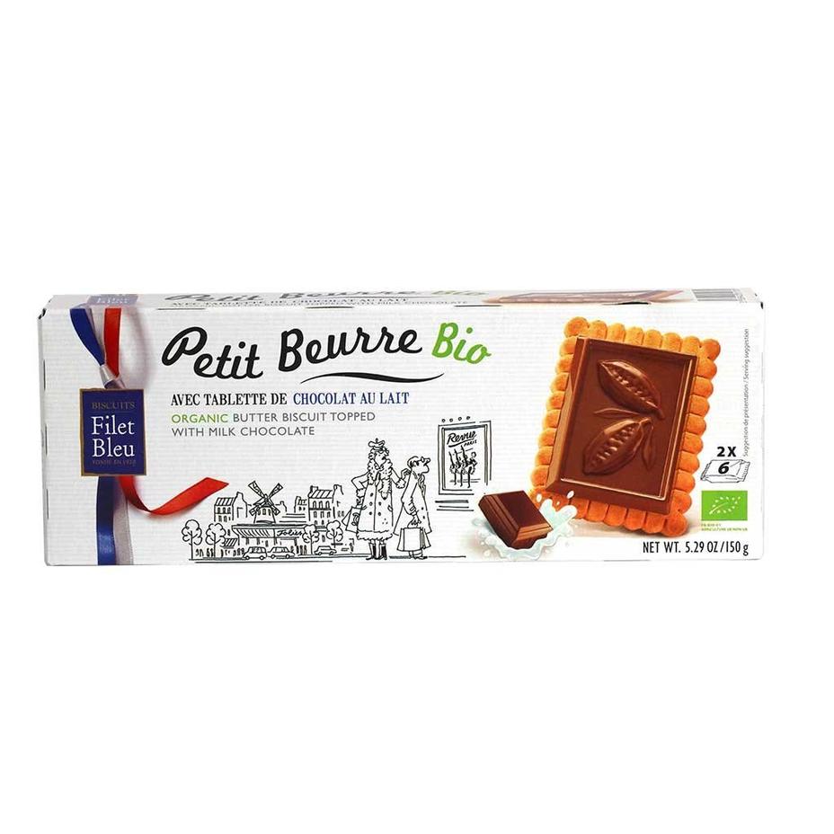 🇫🇷 Organic Petit Ecolier Butter Biscuits with Milk Chocolate, 5.2 oz (150g)