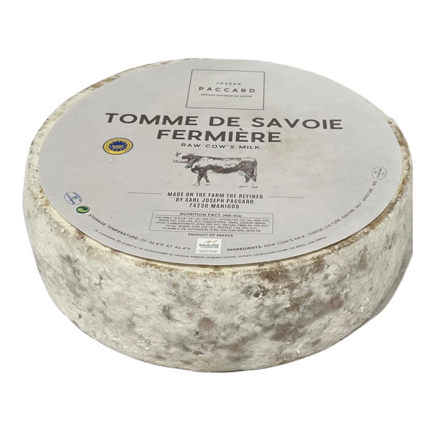 🇫🇷 Tomme Fermière de Savoie (Raw Cow's Milk) 🐄, 8 oz