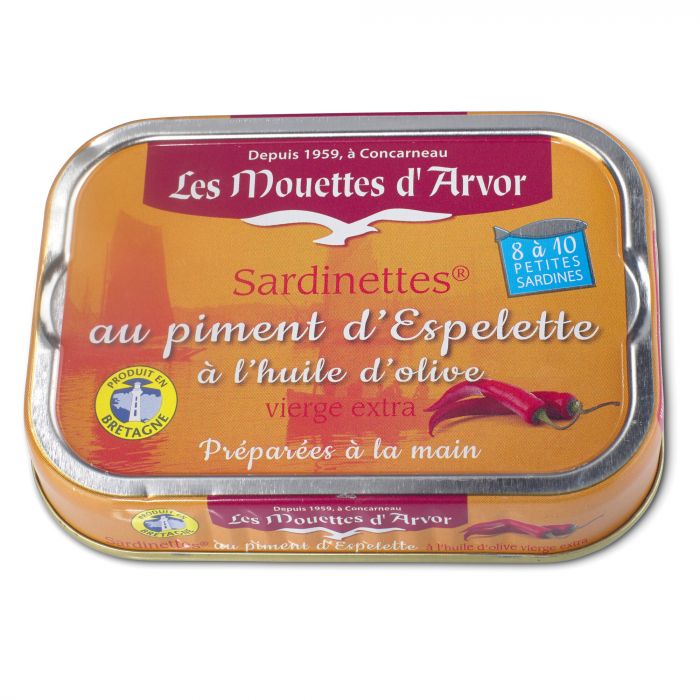 🇫🇷 Sardines in Extra Virgin Olive Oil & Piment d’Espelette, 3.5 oz (100g)