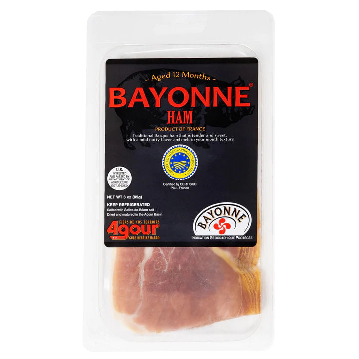 🇫🇷 Sliced Bayonne Ham by Agour (Aged 12 Months) 🐖, 3 oz (85g)