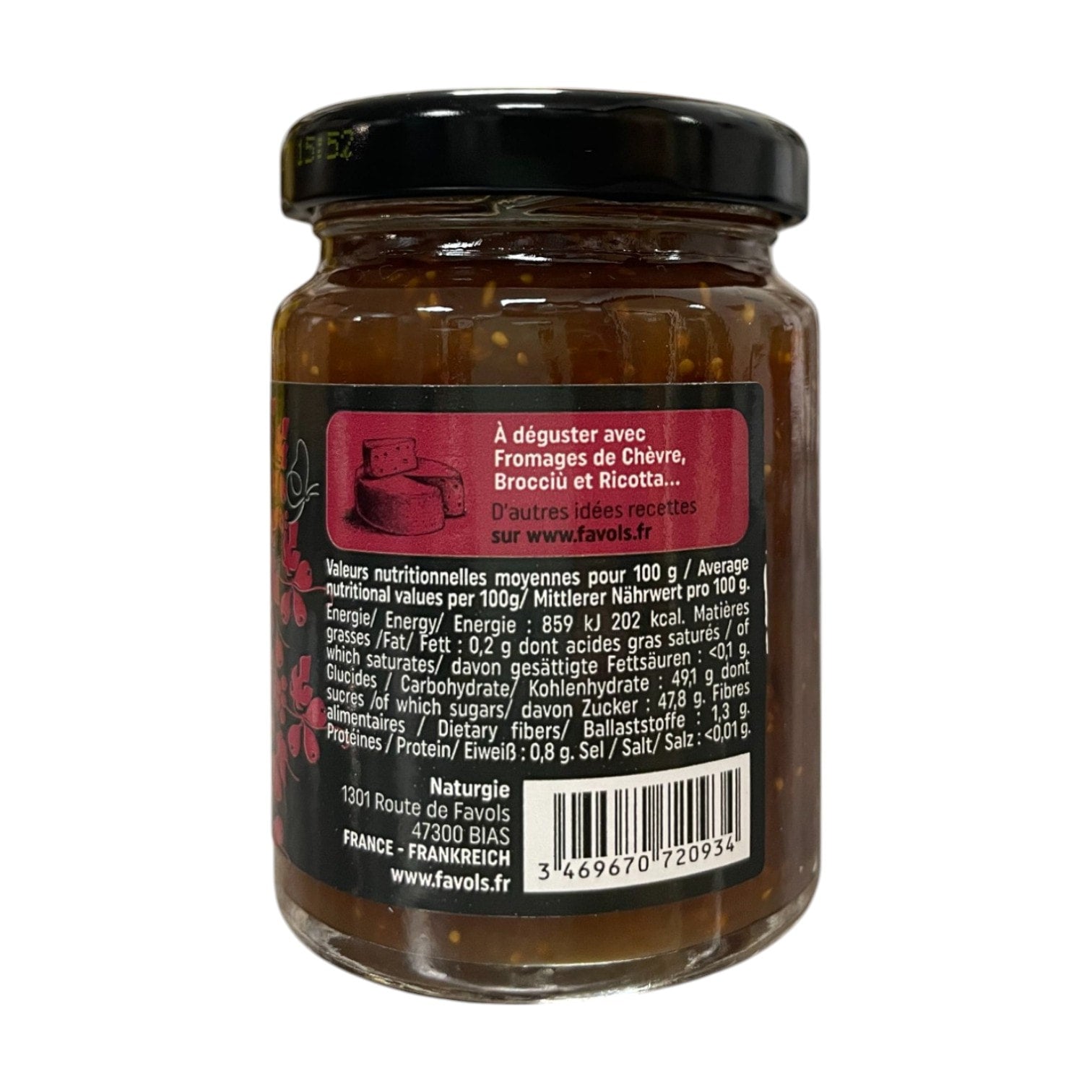 🇫🇷 Fig and Honey Jams for Cheeses, 3.9 oz (110g)