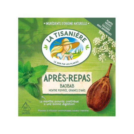 🇫🇷 20 Apres-Repas Mint Herbal Tea Bags * Best-By Date: July 2025
