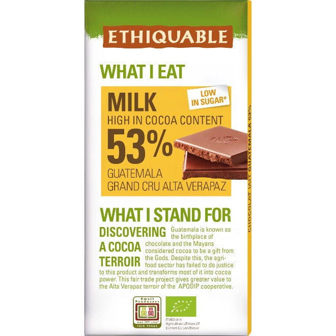 🇫🇷 Organic Milk Chocolate (53% Cocoa from Guatemala), 3.5 oz (100g)