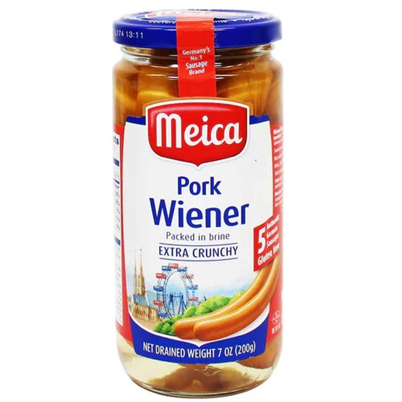 🇩🇪 5 Authentic Extra Crunchy Wiener Sausages, 7 oz (200g) * Best By Date: March 29, 2025