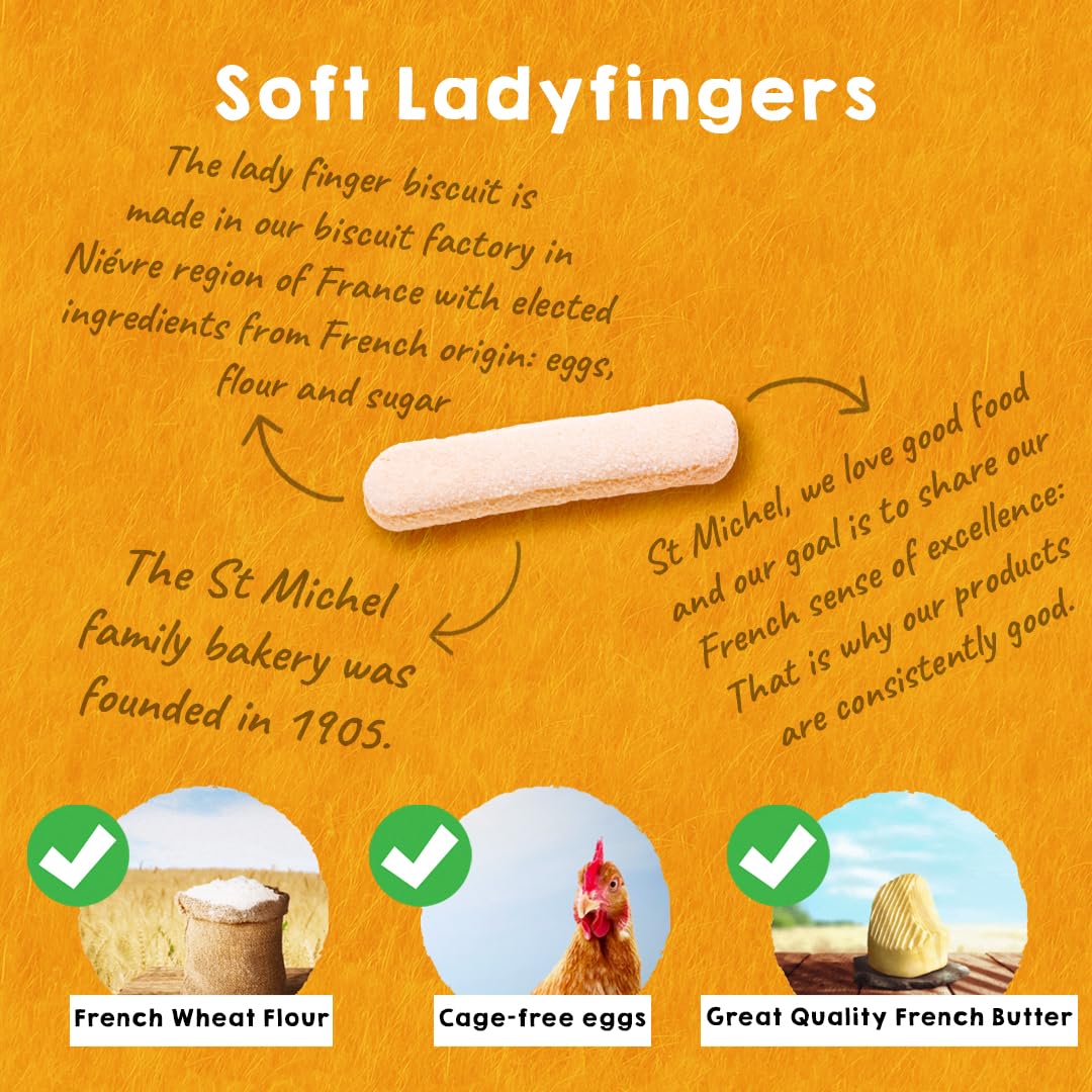 🇫🇷 45 Soft Lady Fingers (Biscuit A La Cuillère), 4.4 oz. (125 g)