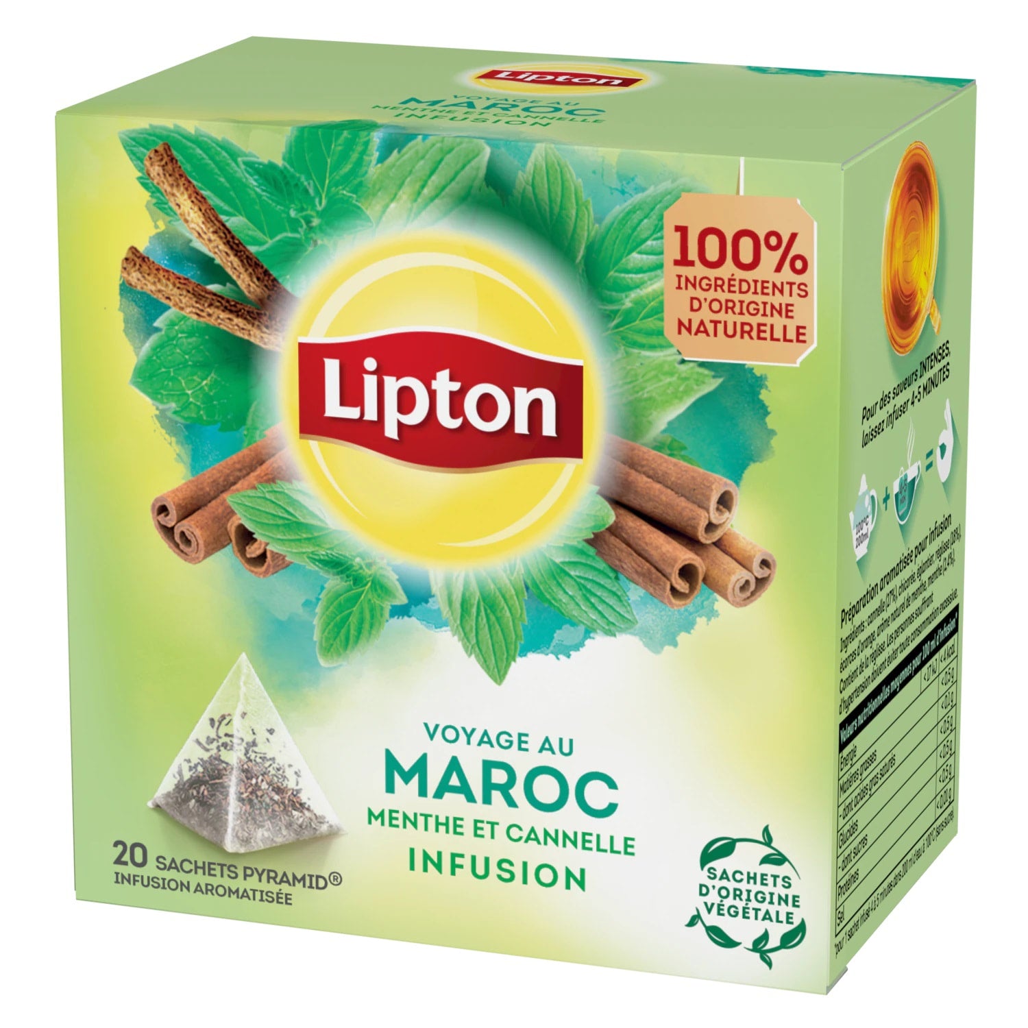 🇲🇦 20 Moroccan Mint & Spices Herbal Tea Bags by Lipton, 1.4 oz (40g)