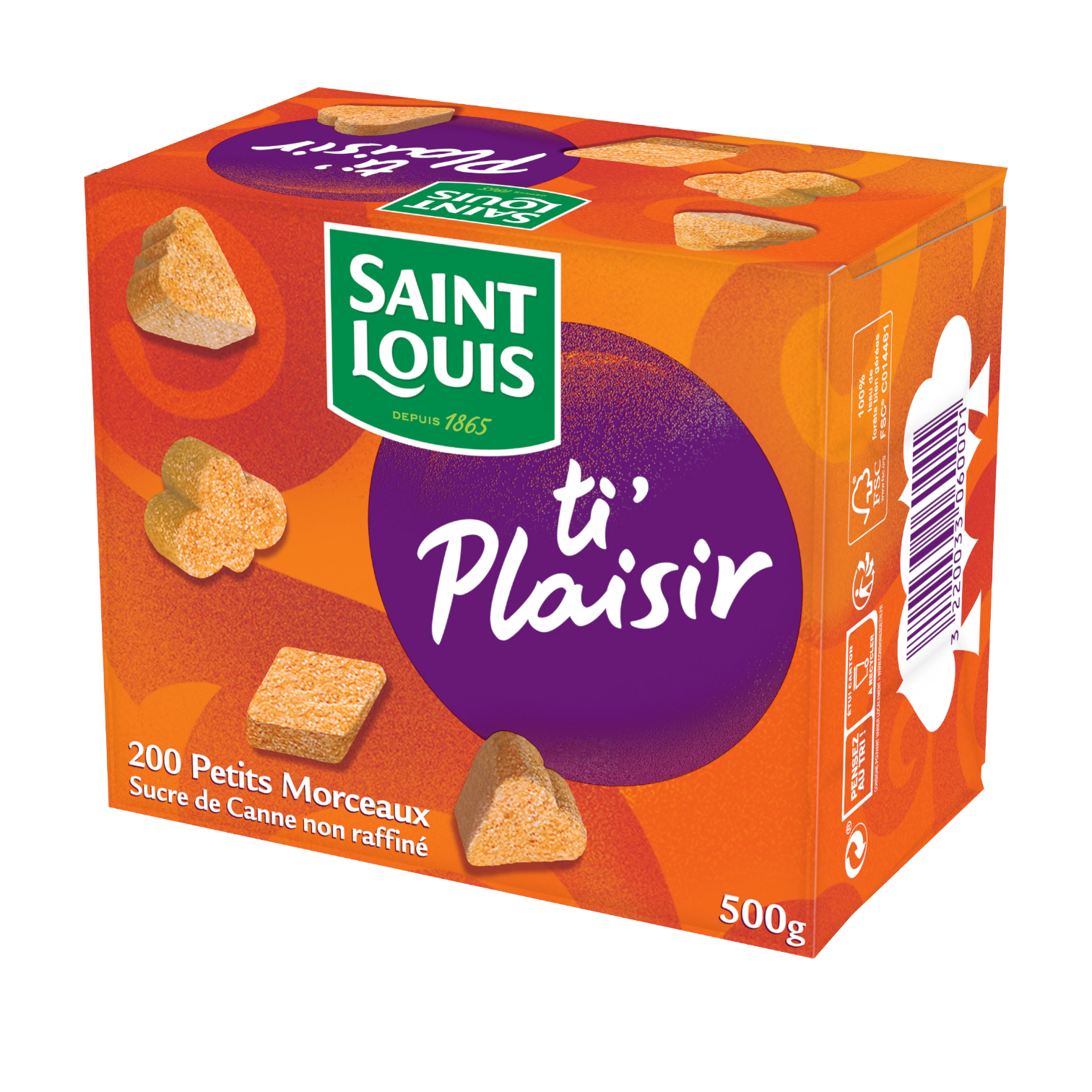 🇫🇷 ti'Plaisir: Raw Cane Sugar Assorted Shapes (Heart, Club, Diamond, Spade), 17 oz (500g)